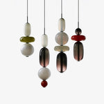 Candied Glass Combo Pendant Light – Artisan LED Multi-Shade Chandelier