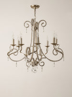 Crystal Candle Chandelier with Gold Finish, 8-Light Modern Classic Pendant