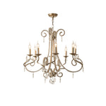 Crystal Candle Chandelier with Gold Finish, 8-Light Modern Classic Pendant