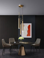 Candles Brass Pendant Light – Modern Minimalist Hanging Lamp for Kitchen Island and Dining Room