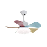 Candy Breeze Designer Ceiling Fan Light with Pastel Blades and Amber Glass Shade