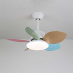 Candy Breeze Designer Ceiling Fan Light with Pastel Blades and Amber Glass Shade