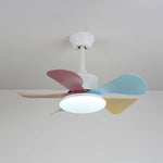 Candy Breeze Designer Ceiling Fan Light with Pastel Blades and Amber Glass Shade