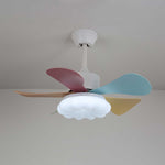 Candy Breeze Designer Ceiling Fan Light with Pastel Blades and Amber Glass Shade