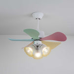 Candy Breeze Designer Ceiling Fan Light with Pastel Blades and Amber Glass Shade