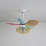 Candy Breeze Designer Ceiling Fan Light with Pastel Blades and Amber Glass Shade