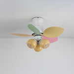 Candy Breeze Designer Ceiling Fan Light with Pastel Blades and Amber Glass Shade