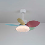 Candy Breeze Designer Ceiling Fan Light with Pastel Blades and Amber Glass Shade