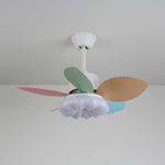 Candy Breeze Designer Ceiling Fan Light with Pastel Blades and Amber Glass Shade