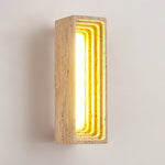 Canyon Travertine Wall Sconce — Sculptural Stone LED Wall Light