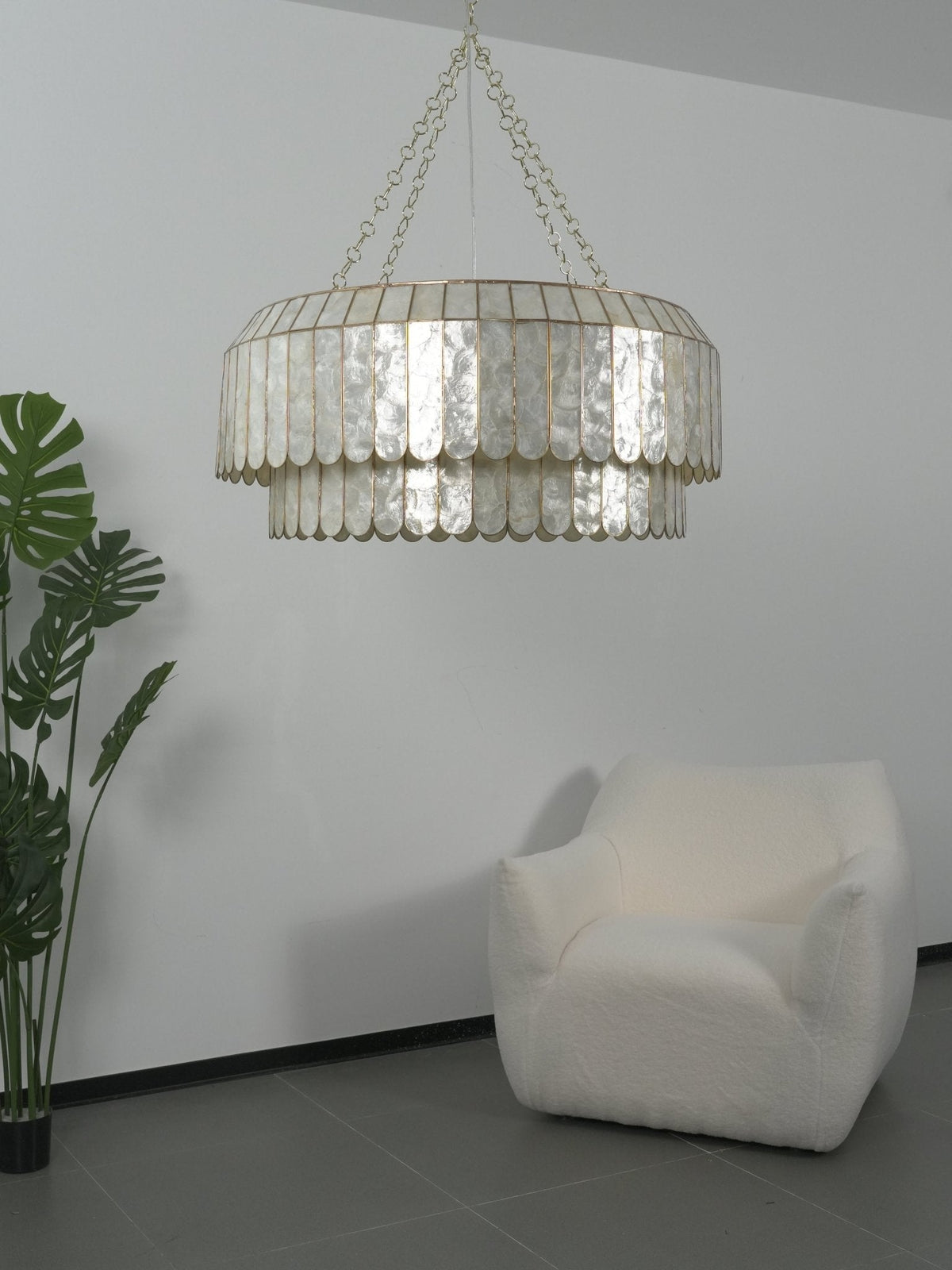 Capiz Aurelia Chandelier – Natural Shell Pendant Light for Dining & Living Spaces