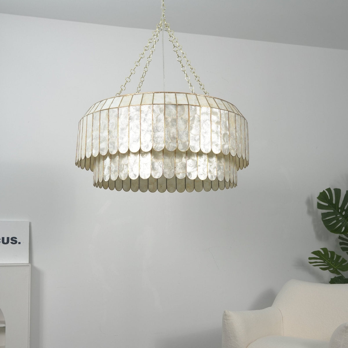 Capiz Aurelia Chandelier – Natural Shell Pendant Light for Dining & Living Spaces