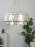 Capiz Aurelia Chandelier – Natural Shell Pendant Light for Dining & Living Spaces