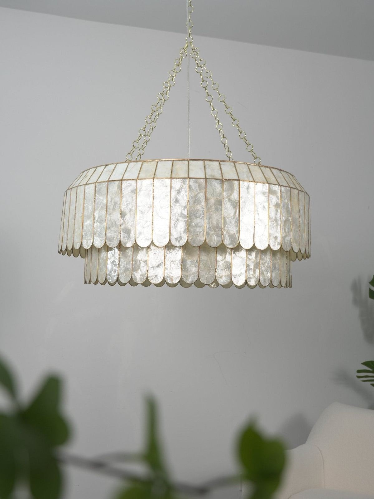 Capiz Aurelia Chandelier – Natural Shell Pendant Light for Dining & Living Spaces