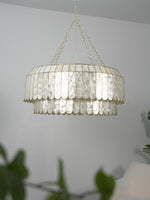 Capiz Aurelia Chandelier – Natural Shell Pendant Light for Dining & Living Spaces