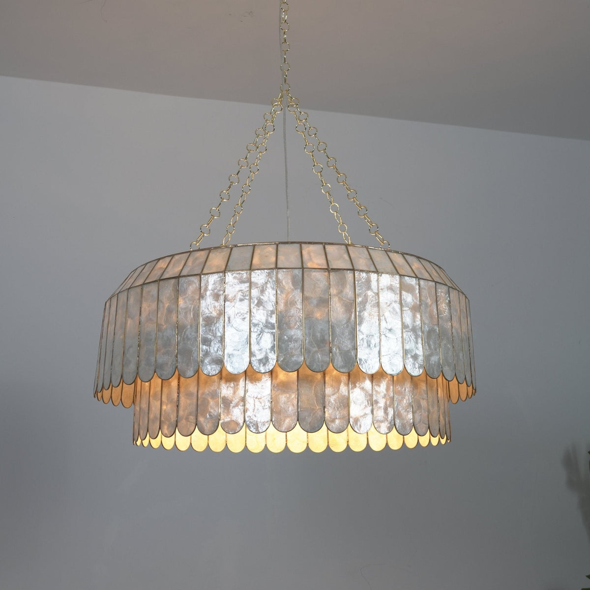 Capiz Aurelia Chandelier – Natural Shell Pendant Light for Dining & Living Spaces