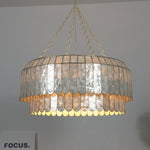 Capiz Aurelia Chandelier – Natural Shell Pendant Light for Dining & Living Spaces