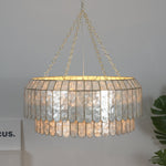 Capiz Aurelia Chandelier – Natural Shell Pendant Light for Dining & Living Spaces