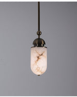 Capsule Alabaster Pendant Light in Bronze with Integrated LED