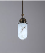 Capsule Alabaster Pendant Light in Bronze with Integrated LED