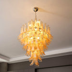 Amber Cloud Glass Petal Chandelier – Modern Designer Hanging Light