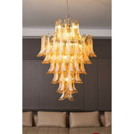 Amber Cloud Glass Petal Chandelier – Modern Designer Hanging Light