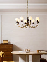 Carmina Orbital Chandelier – Modern Glass and Wood Designer Ceiling Light