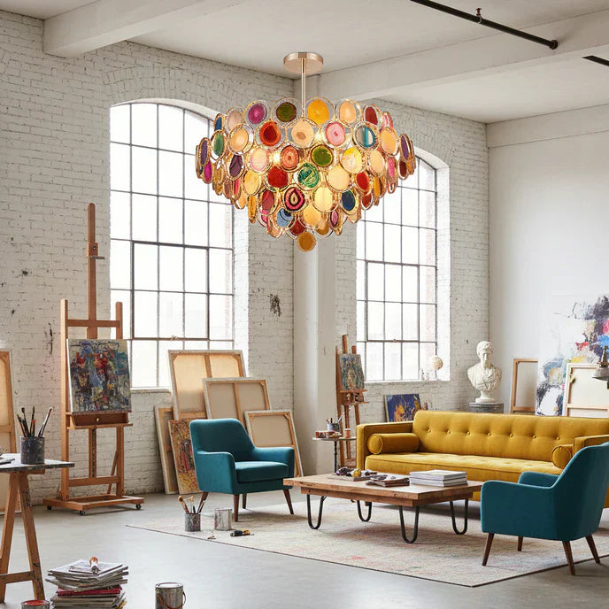 Postmodern Luxury Style Agate Living Room Chandelier