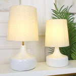 Caroline Ceramic Table Lamp – Sculptural Bedside Lighting in Cream or Grey-Green