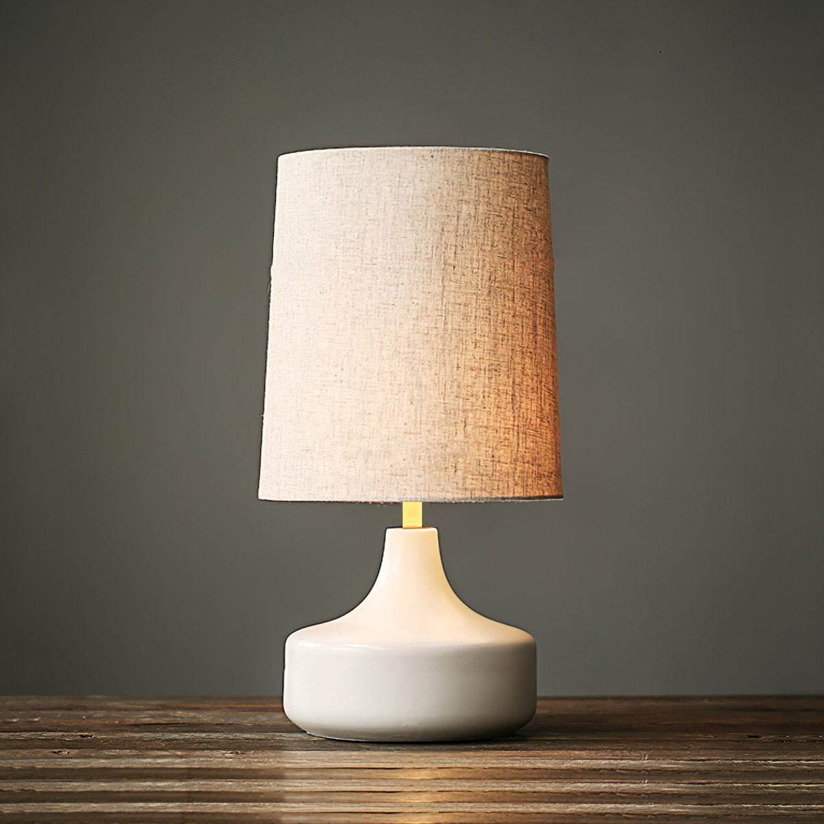 Caroline Ceramic Table Lamp – Sculptural Bedside Lighting in Cream or Grey-Green