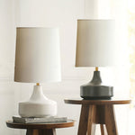 Caroline Ceramic Table Lamp – Sculptural Bedside Lighting in Cream or Grey-Green