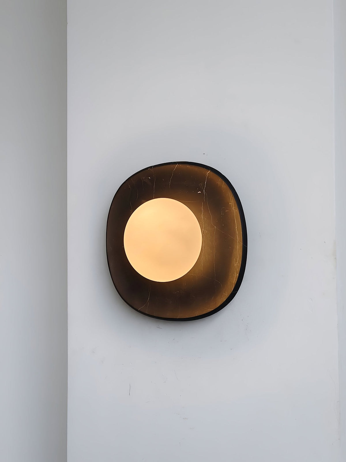 Carrara Cusp Marble Wall Sconce with Opal Glass Sphere