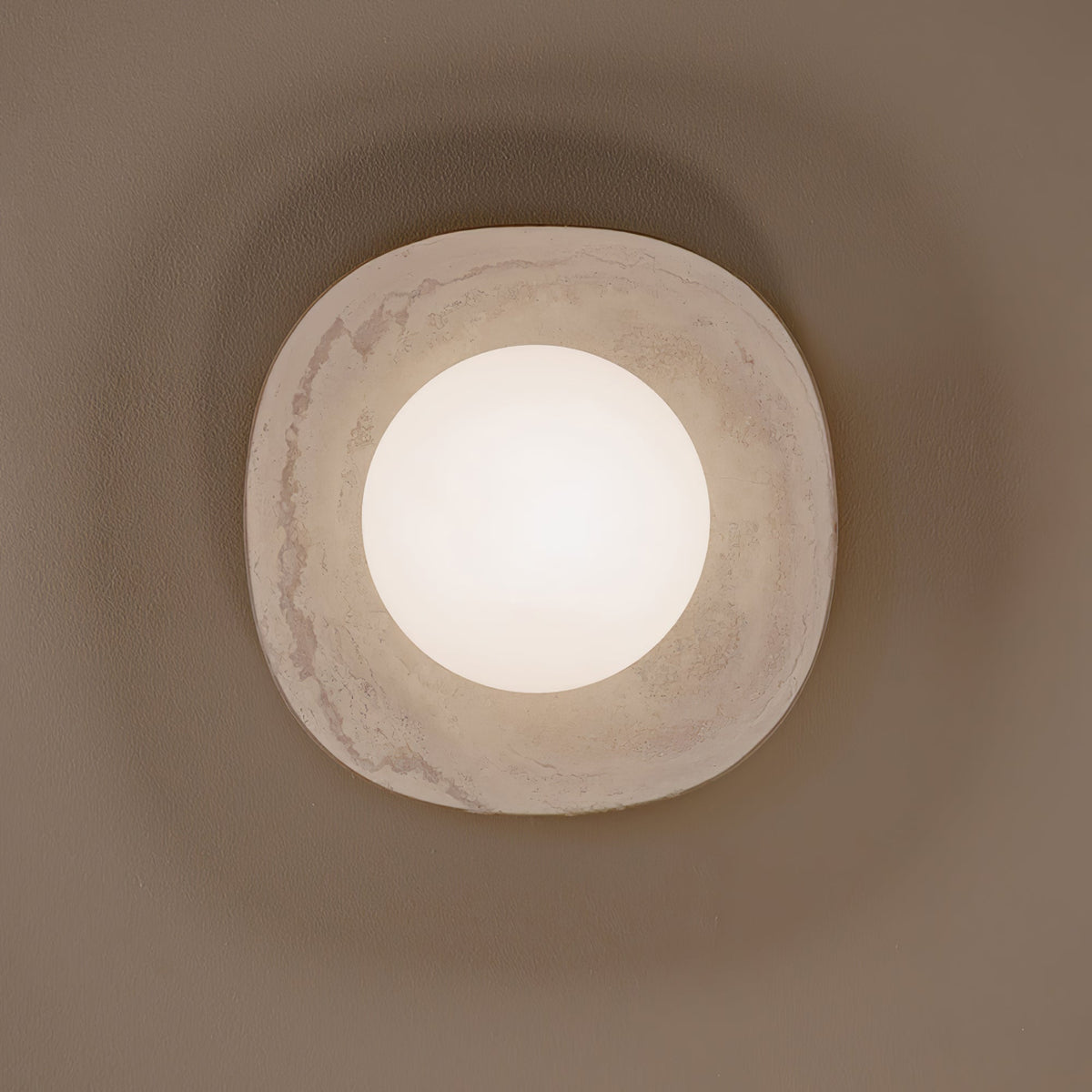 Carrara Cusp Marble Wall Sconce with Opal Glass Sphere
