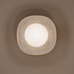 Carrara Cusp Marble Wall Sconce with Opal Glass Sphere