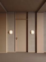 Carrara Cusp Marble Wall Sconce with Opal Glass Sphere