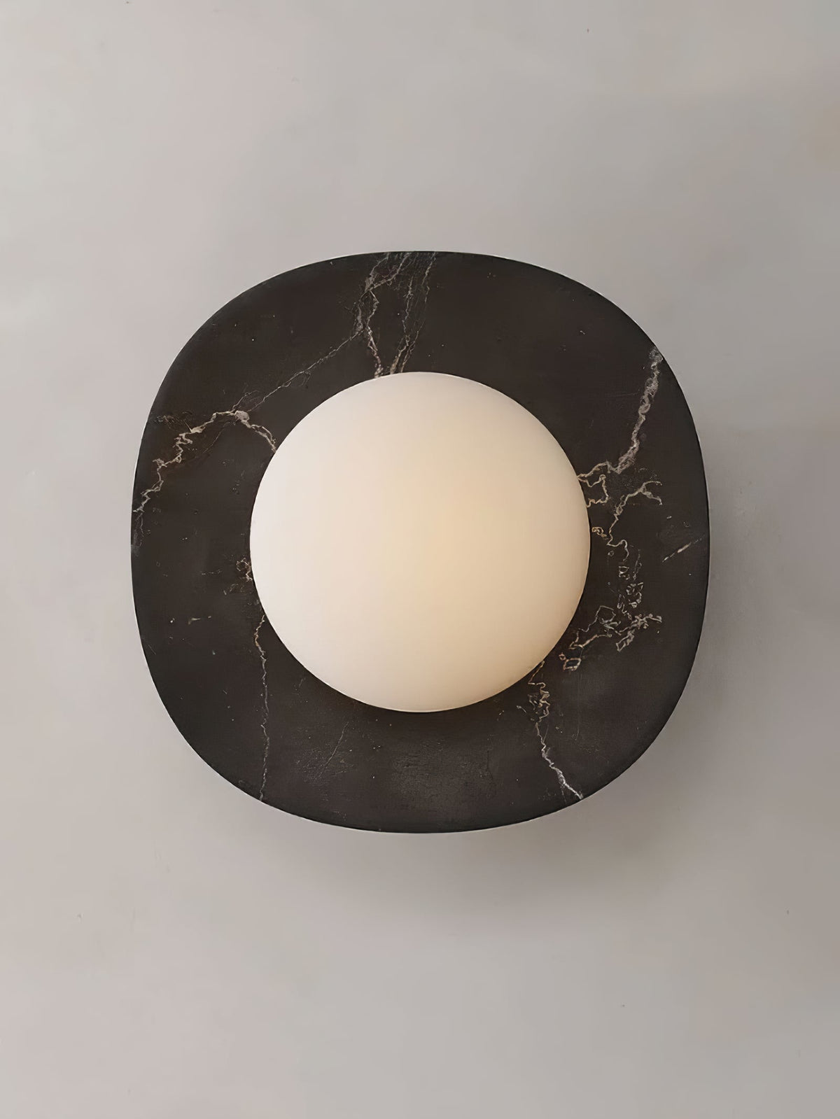 Carrara Cusp Marble Wall Sconce with Opal Glass Sphere