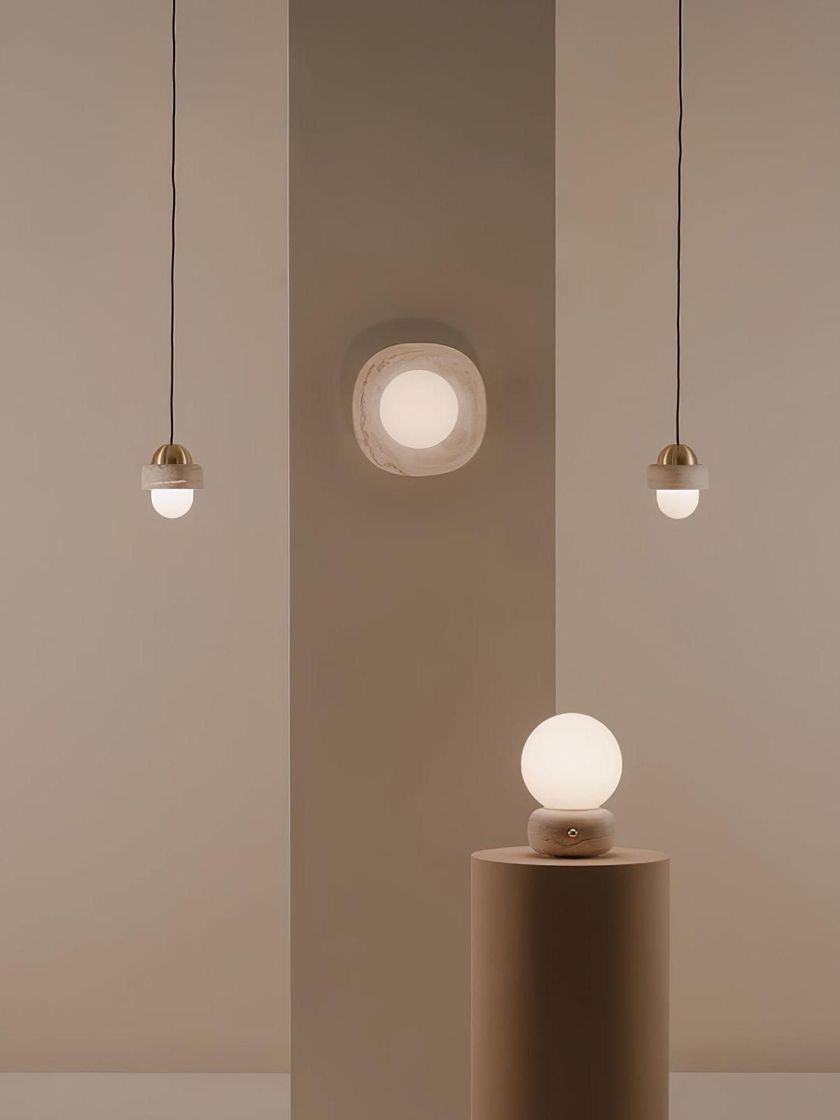 Carrara Cusp Marble Wall Sconce with Opal Glass Sphere