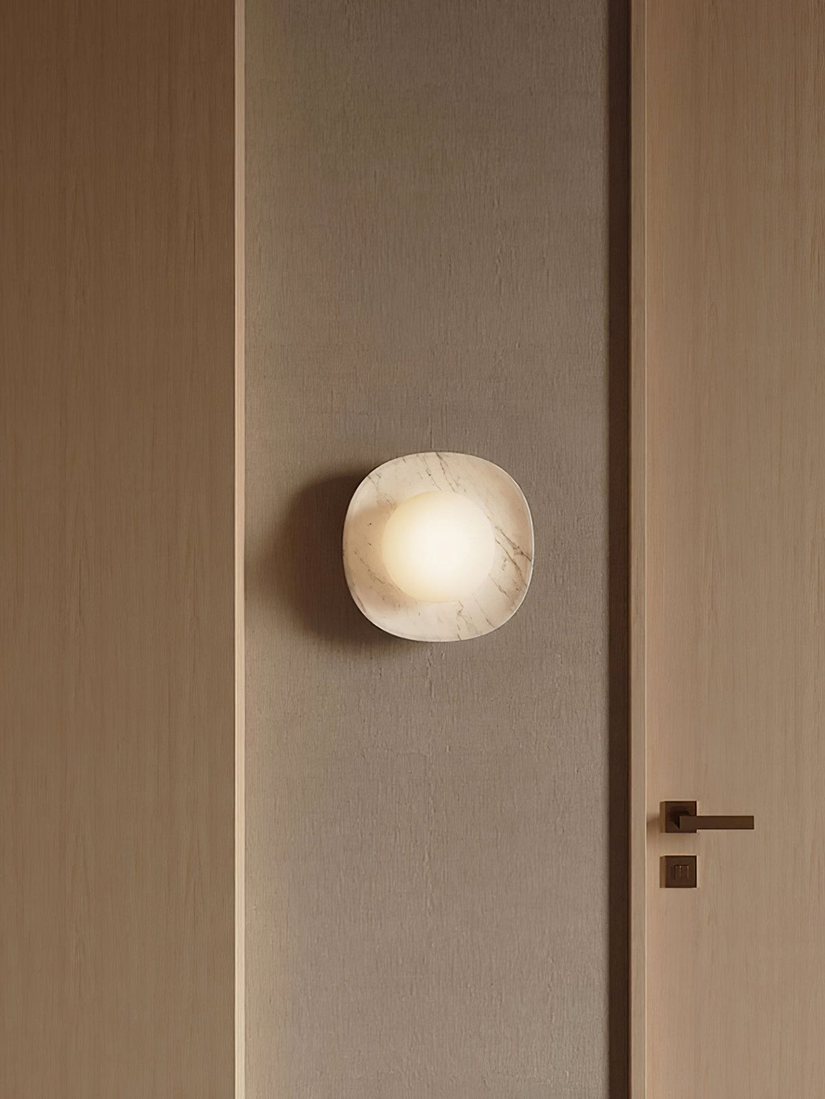Carrara Cusp Marble Wall Sconce with Opal Glass Sphere