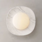 Carrara Cusp Marble Wall Sconce with Opal Glass Sphere