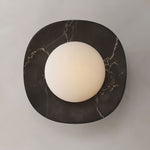 Carrara Cusp Marble Wall Sconce with Opal Glass Sphere