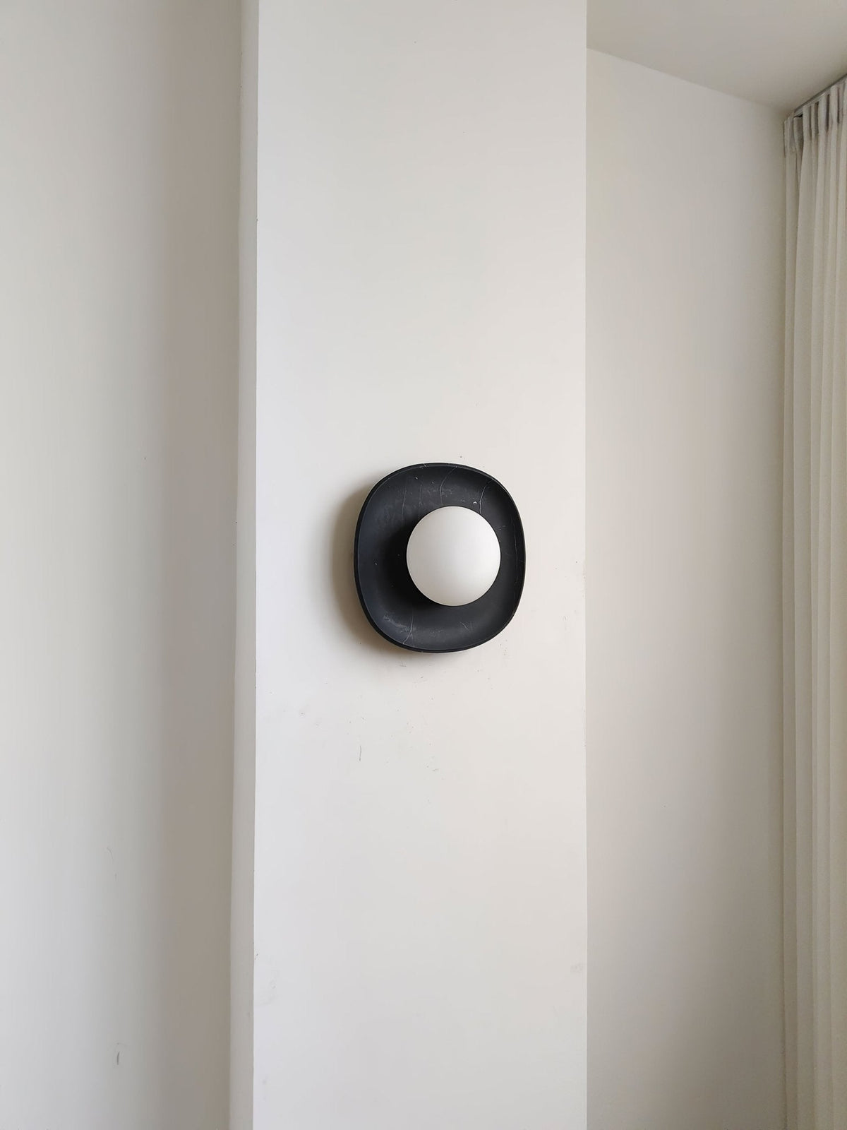 Carrara Cusp Marble Wall Sconce with Opal Glass Sphere