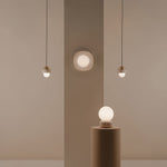 Carrara Cusp Marble Wall Sconce with Opal Glass Sphere