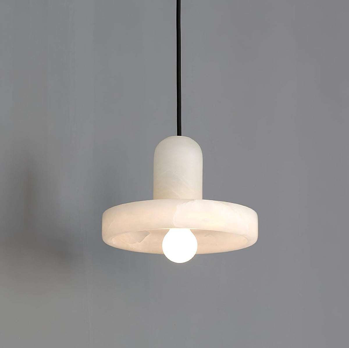 Carrara Alabaster Pendant Light – Modern Minimalist Ceiling Lamp
