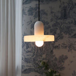 Carrara Alabaster Pendant Light – Modern Minimalist Ceiling Lamp