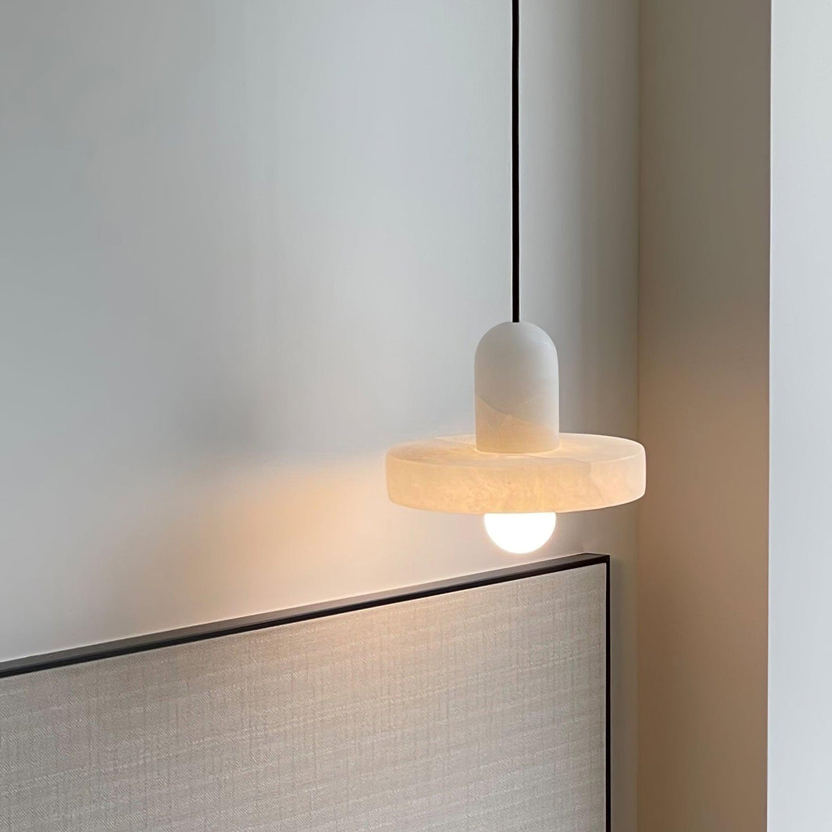 Carrara Alabaster Pendant Light – Modern Minimalist Ceiling Lamp