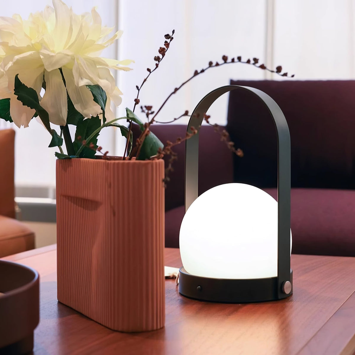 Carrie Built In Battery Table Lamp