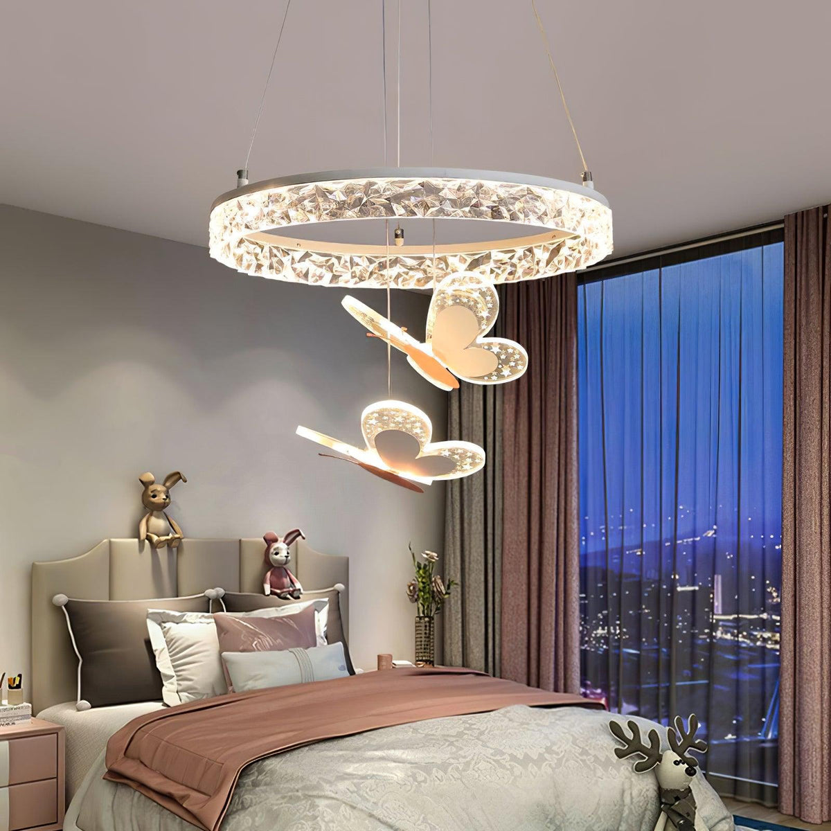 Lumière Butterfly Acrylic Pendant Light – Designer LED Ceiling Lamp for Kids' Rooms