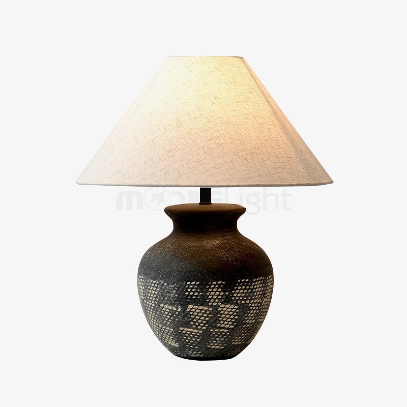 Carved Ceramic Table Lamp
