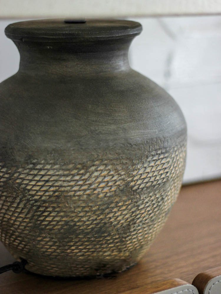 Carved Ceramic Table Lamp