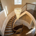 Cascada Spiral Clear Glass Chandelier for Staircases and Foyers
